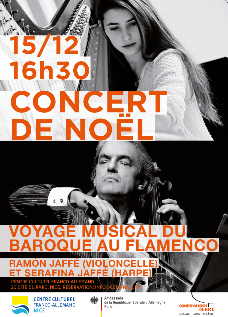 Concert de Noël avec Ramón Jaffé et Serafina Jaffé • Dimanche 15 Décembre 2019 @ 16h30 • CCFA