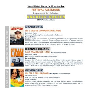26 au 27 septembre 2026 // 7ième Festival du cinéma allemand // Cannes/Le Cannet