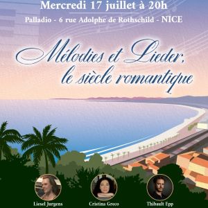 Mittwoch, 17. Juli 2024 // 20 Uhr // Voxabulaire: ‘Mélodies et Lieder – Le siècle romantique’ // 20 Euro // Palladio (6 rue Adolphe de Rothschild, Nizza)